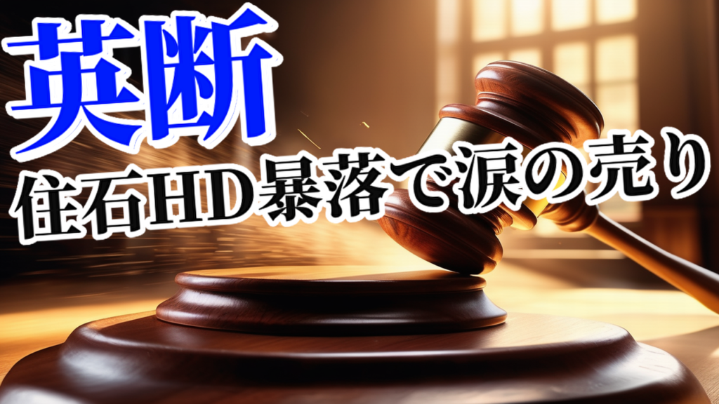【英断】住石HDの株価暴落で涙の売り