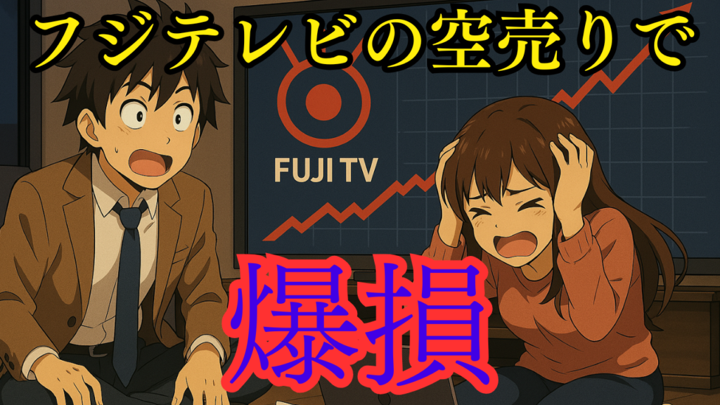 フジテレビの空売りで爆損